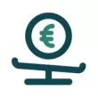 Pictogramme d'une balance avec un euro dessus